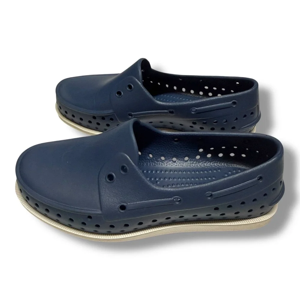 Native Howard Kids Navy Blue Sugarlite EVA Slip On‎ Boat Water Shoes C12